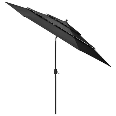 3-Tier Garden Parasol with Aluminium Pole Anthracite 3 m