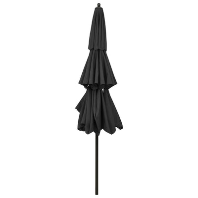 3-Tier Garden Parasol with Aluminium Pole Anthracite 3 m