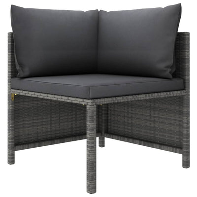 2-Seater Garden Sofa with Cushions Grey Poly Rattan