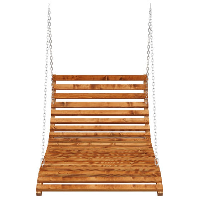 Swing Bed Solid Bent Wood with Teak Finish 115x147x46 cm