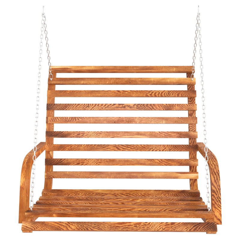 Swing Bench Solid Bent Wood with Teak Finish 126x63x92 cm