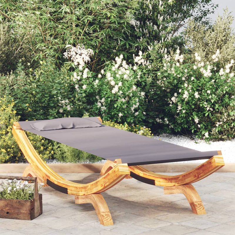 Outdoor Lounge Bed 100x188.5x44 cm Solid Bent Wood Anthracite