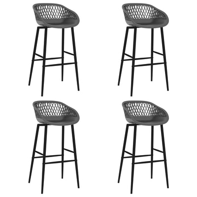 5 Piece Bar Set Black and Grey