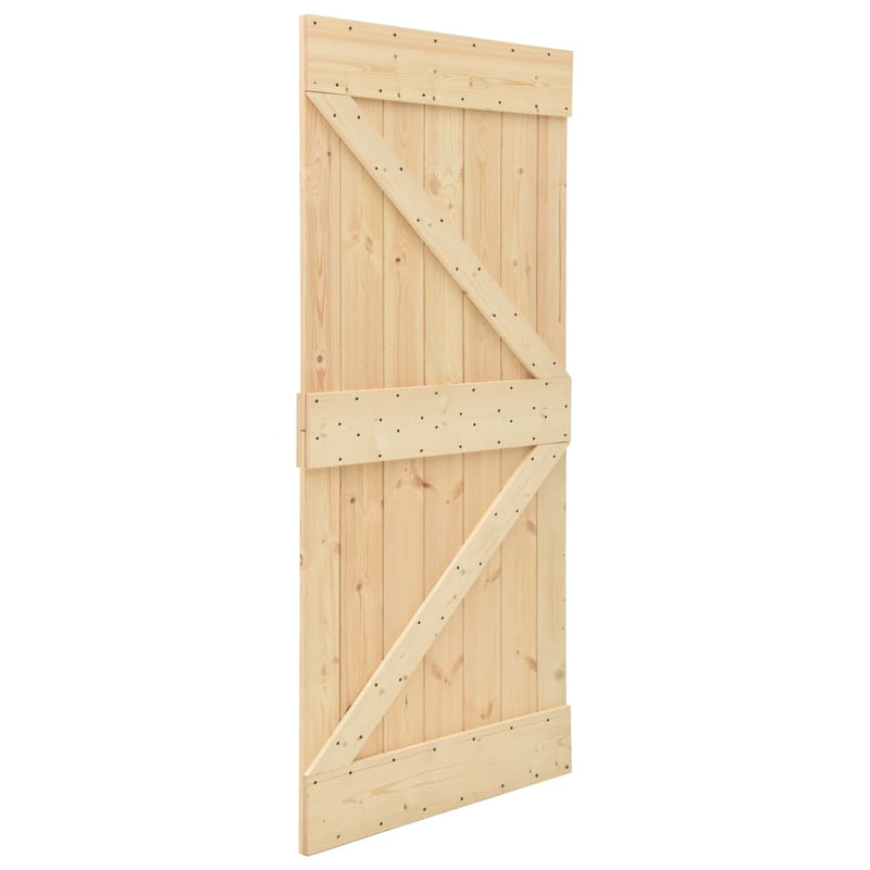 Sliding Door with Hardware Set 100x210 cm Solid Pine Wood