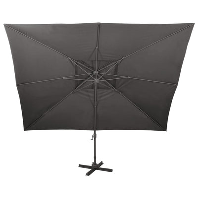 Cantilever Garden Parasol with Double Top Anthracite 400x300 cm