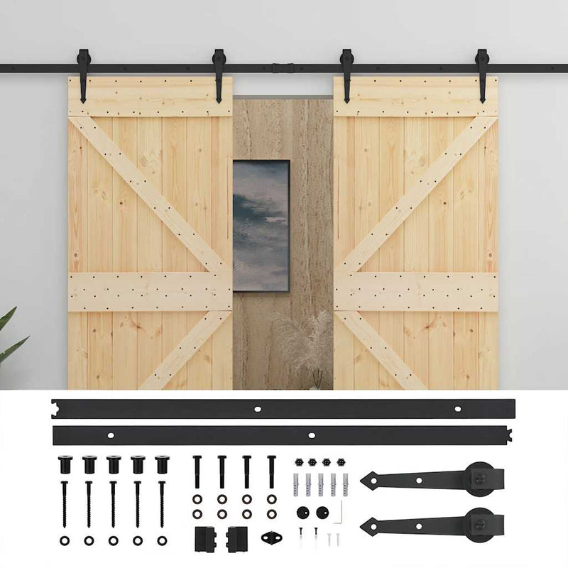 Sliding Door with Hardware Set 80x210 cm Solid Pine Wood