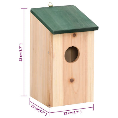 Bird Houses 10 pcs Solid Firwood 12x12x22 cm