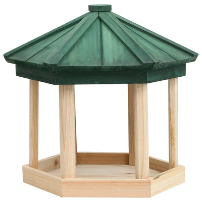 Bird Feeder Octagon Solid Firwood 33x30 cm