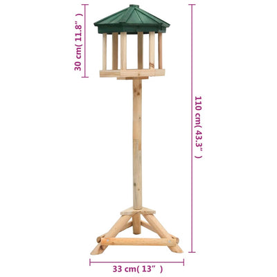 Standing Bird Feeder Solid Firwood 33x110 cm