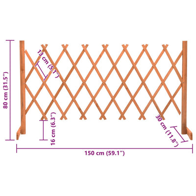 Garden Trellis Fence Orange 150x80 cm Solid Firwood