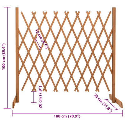 Garden Trellis Fence Orange 180x100 cm Solid Firwood