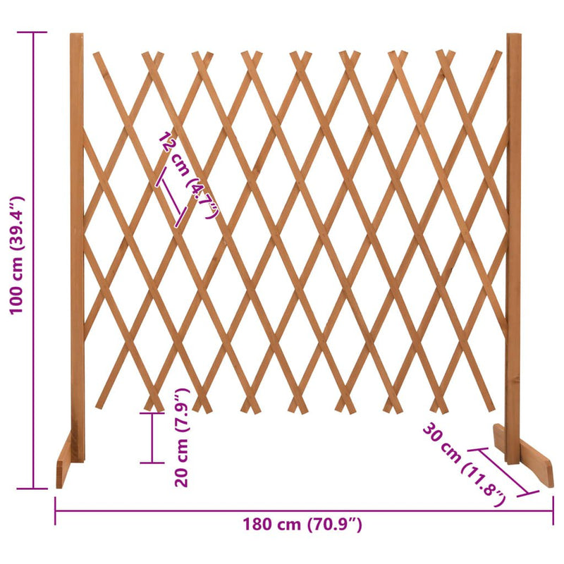 Garden Trellis Fence Orange 180x100 cm Solid Firwood