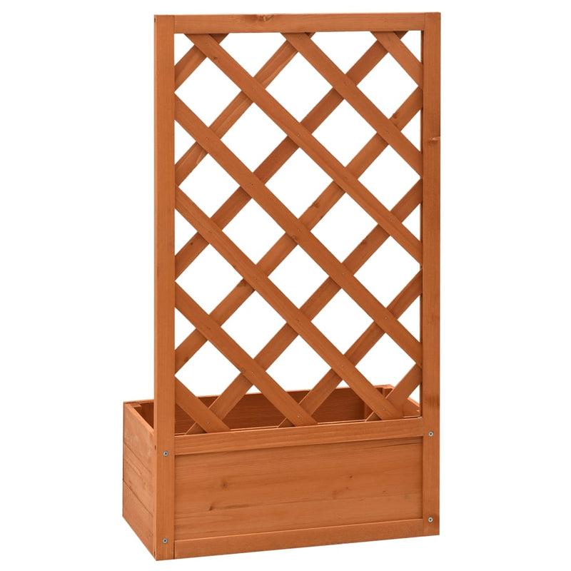 Garden Trellis Planter Orange 50x25x90 cm Solid Firwood