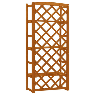 Plant Stand with Trellis Orange 60x30x140 cm Solid Firwood