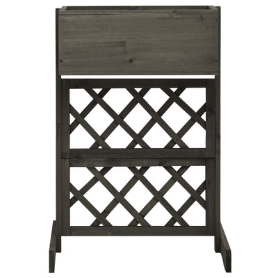 Garden Trellis Planter Grey 45x30x74 cm Solid Firwood