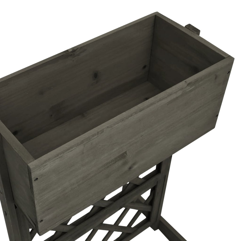 Garden Trellis Planter Grey 45x30x74 cm Solid Firwood