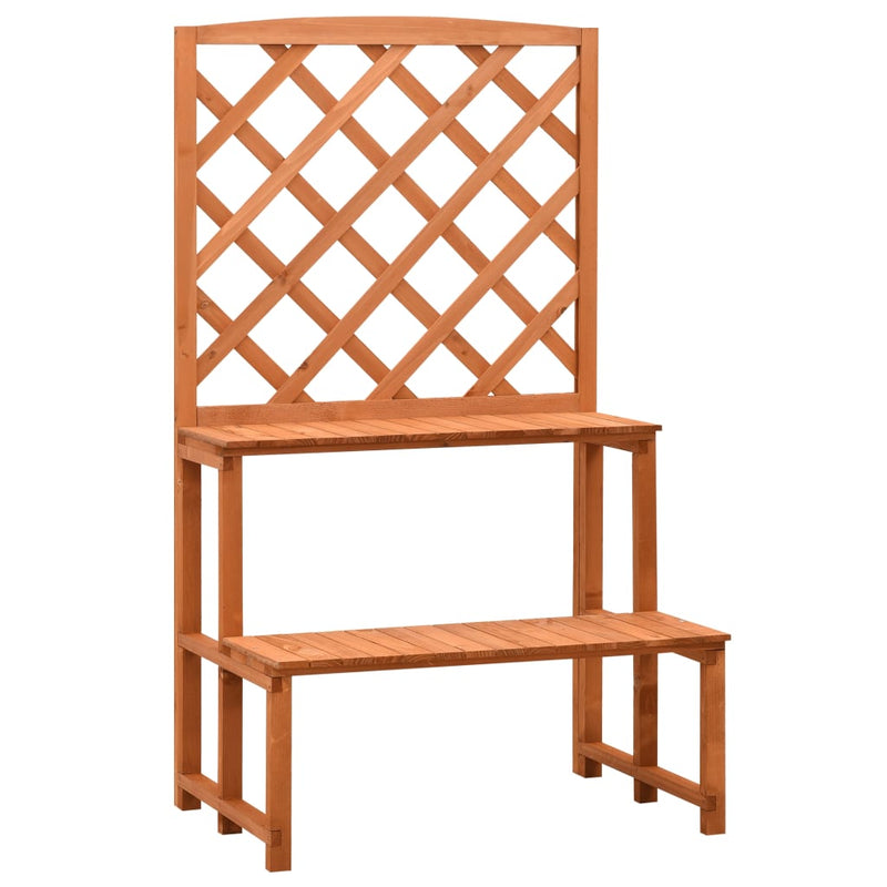 Plant Stand with Trellis Orange 70x42x120 cm Solid Firwood