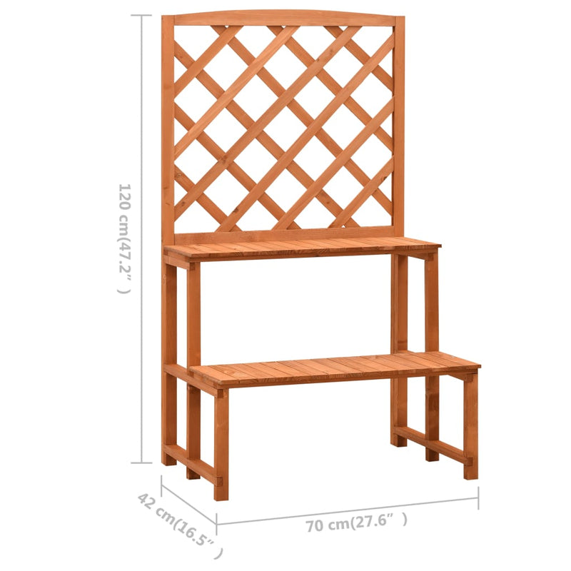 Plant Stand with Trellis Orange 70x42x120 cm Solid Firwood