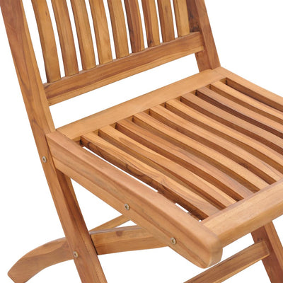 Folding Garden Chairs 2 pcs Solid Teak Wood