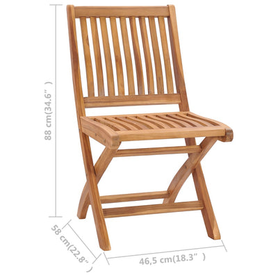 Folding Garden Chairs 2 pcs Solid Teak Wood