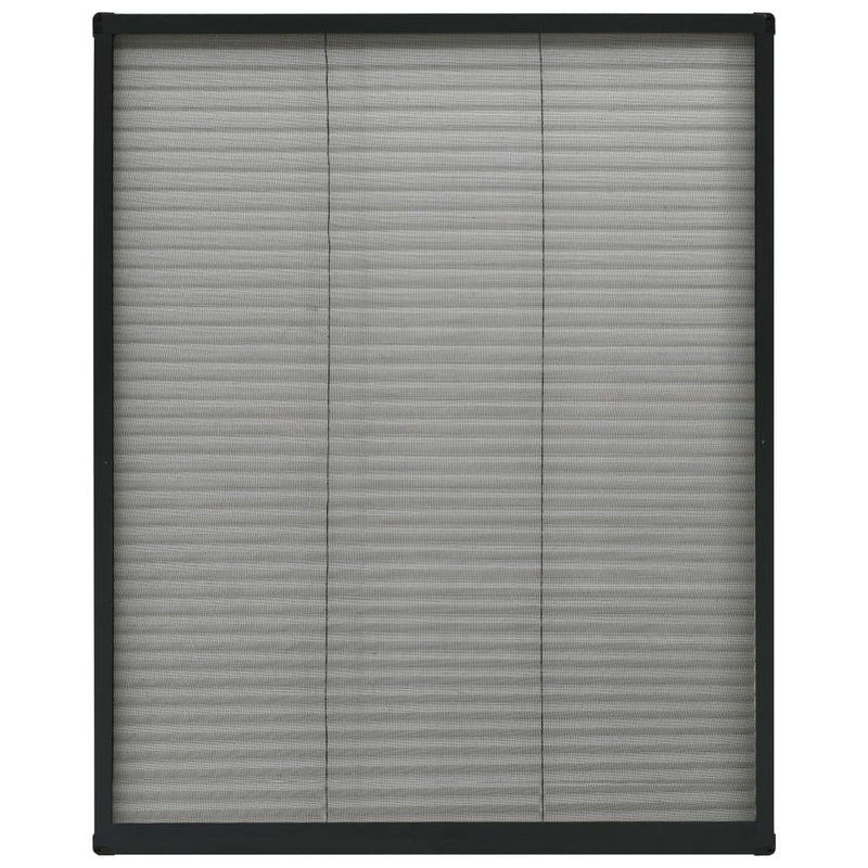 Plisse Insect Screen for Windows Aluminium Anthracite 80x100 cm