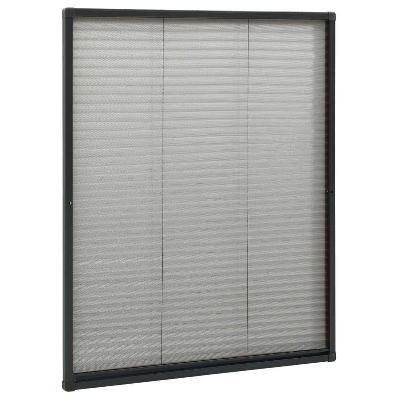 Plisse Insect Screen for Windows Aluminium Anthracite 80x100 cm