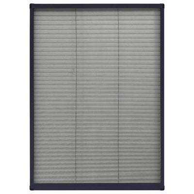 Plisse Insect Screen for Windows Aluminium Anthracite 80x120 cm