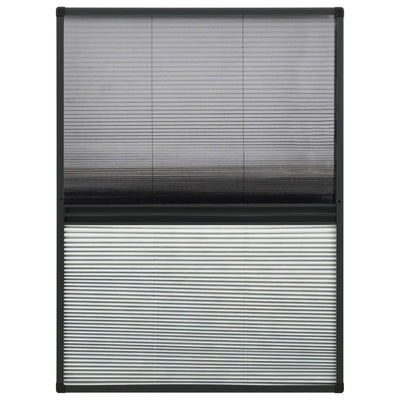 Plisse Insect Screen for Windows Aluminium 80x120 cm with Shade