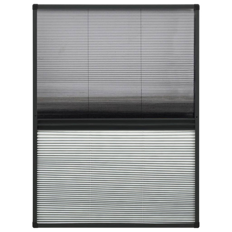 Plisse Insect Screen for Windows Aluminium 80x120 cm with Shade