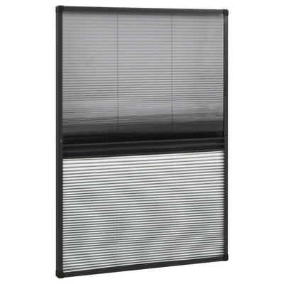 Plisse Insect Screen for Windows Aluminium 80x120 cm with Shade