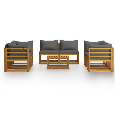 9 Piece Garden Lounge Set with Cushion Solid Acacia Wood