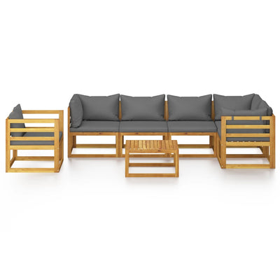 7 Piece Garden Lounge Set with Cushion Solid Acacia Wood