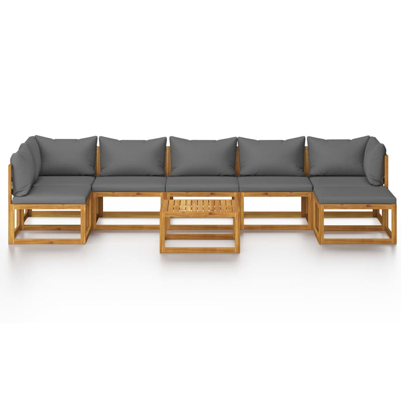 8 Piece Garden Lounge Set with Cushion Solid Acacia Wood