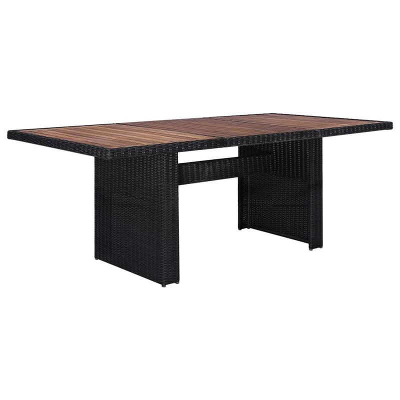 9 Piece Outdoor Dining Set Poly Rattan Black