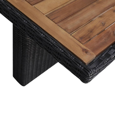 9 Piece Outdoor Dining Set Poly Rattan Black
