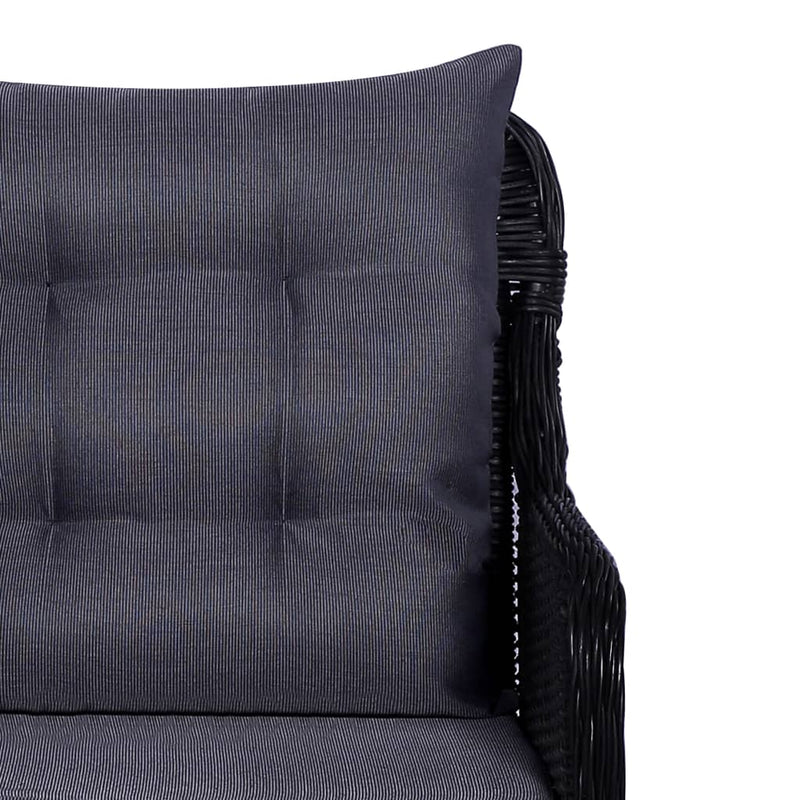 9 Piece Outdoor Dining Set Poly Rattan Black