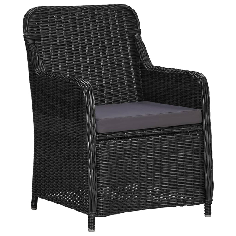 9 Piece Outdoor Dining Set Poly Rattan Black