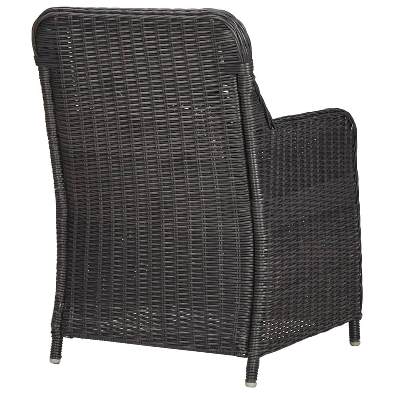 7 Piece Outdoor Dining Set Poly Rattan Black