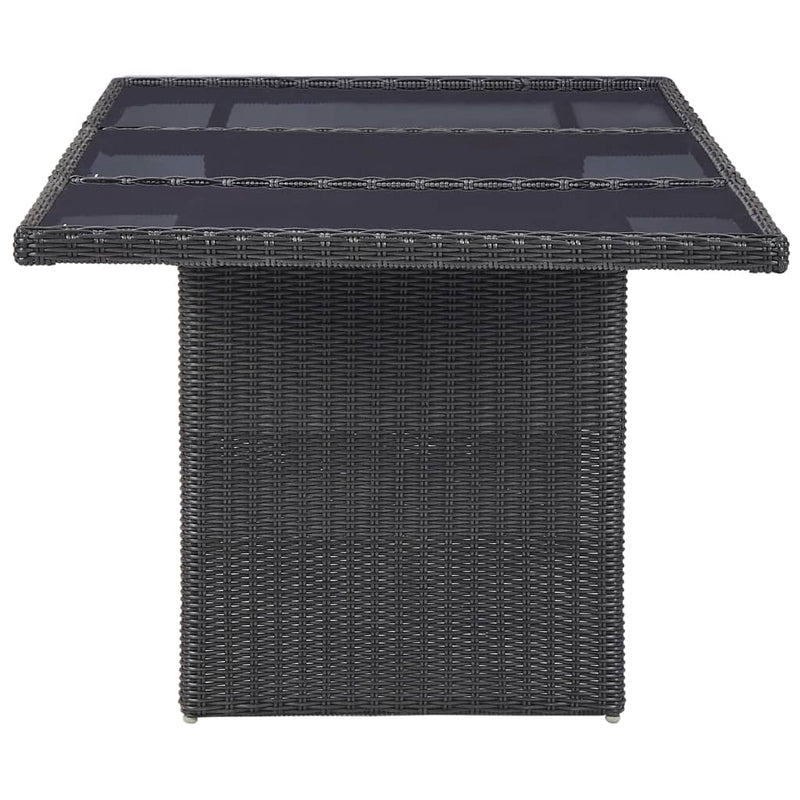 9 Piece Outdoor Dining Set Poly Rattan Black