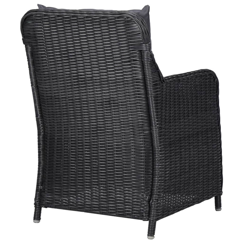 9 Piece Outdoor Dining Set Poly Rattan Black