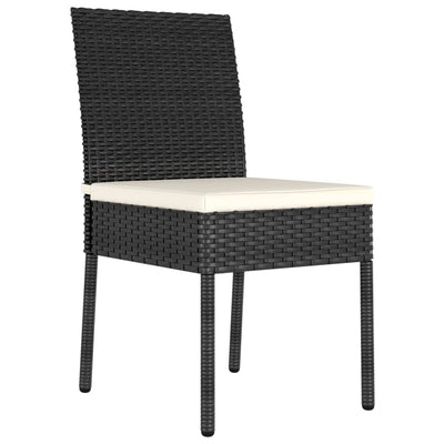 Garden Dining Chairs 4 pcs Poly Rattan Black