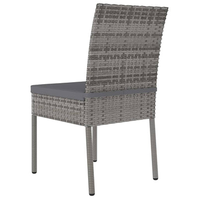 Garden Dining Chairs 2 pcs Poly Rattan Grey