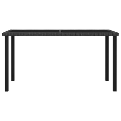 Garden Dining Table Black 140x70x73 cm Poly Rattan