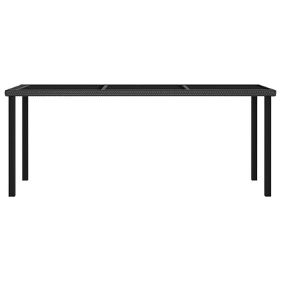 Garden Dining Table Black 180x70x73 cm Poly Rattan