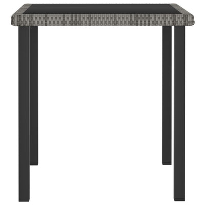 Garden Dining Table Grey 70x70x73 cm Poly Rattan