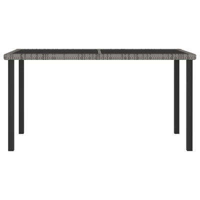 Garden Dining Table Grey 140x70x73 cm Poly Rattan