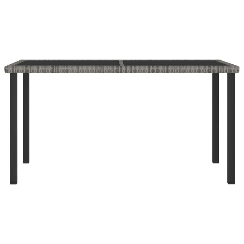 Garden Dining Table Grey 140x70x73 cm Poly Rattan