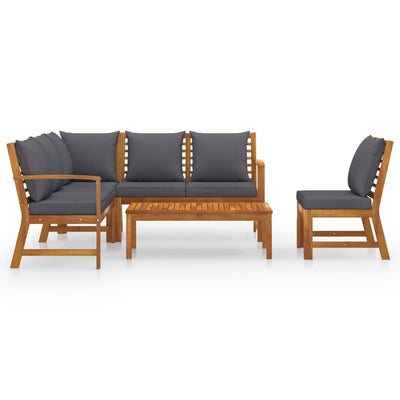 5 Piece Garden Lounge Set with Cushion Solid Acacia Wood