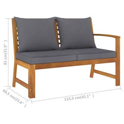 5 Piece Garden Lounge Set with Cushion Solid Acacia Wood