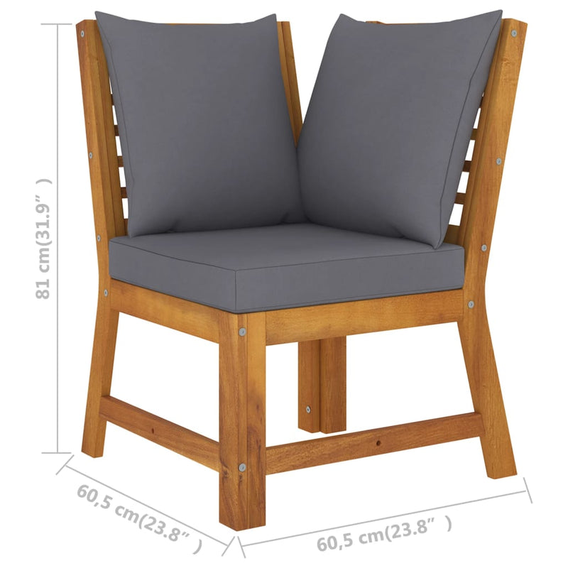 4 Piece Garden Lounge Set with Cushion Solid Acacia Wood